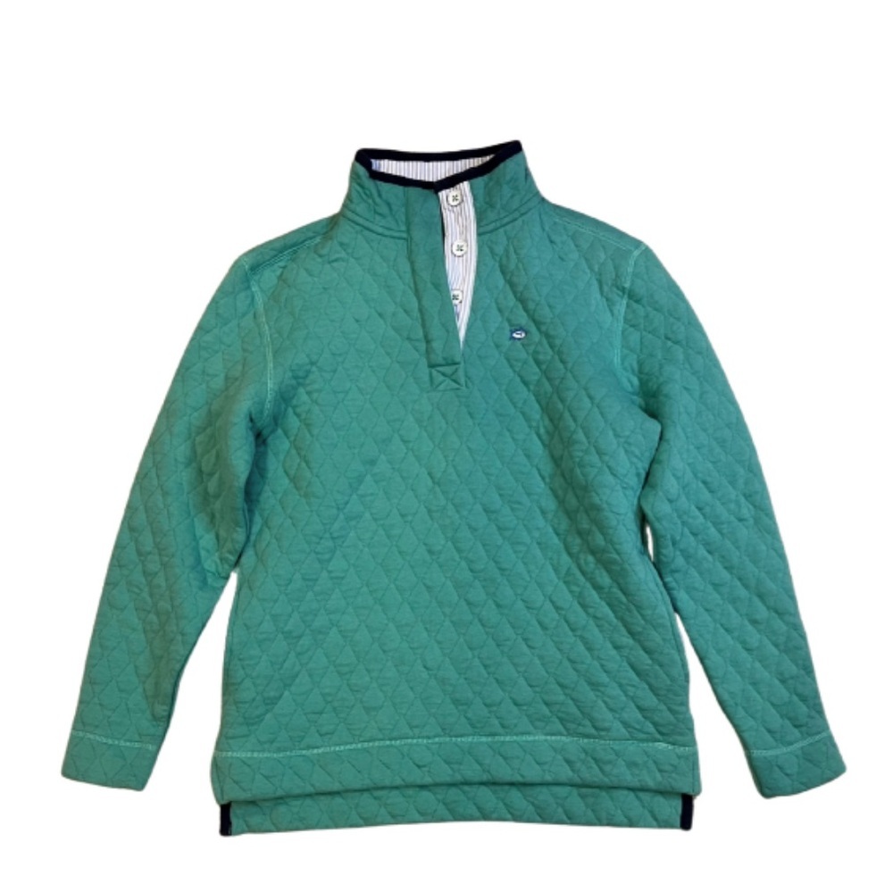 Southern tide pullover quilted blue with pockets/elbows patches size XS